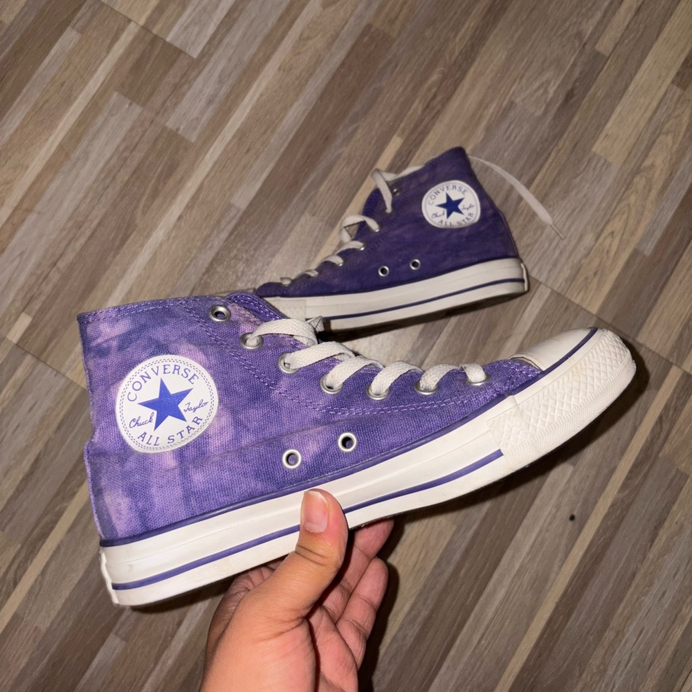 Purple Tiedye High Top Converse size 7w/5m
